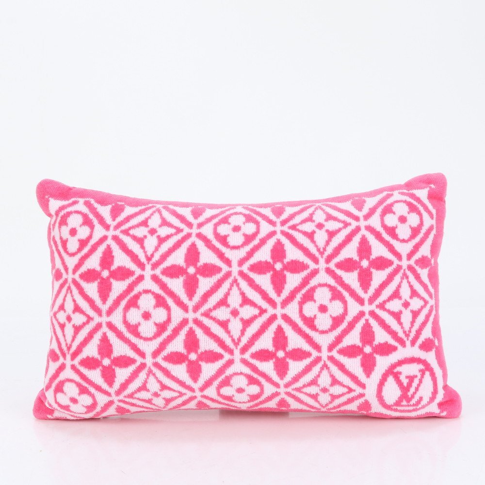 1円■未使用■ルイヴィトン■モノグラム フラワー タイル プティ クッション ピロー 枕 M01371 ピンク インテリア レディース ERE CP24-2拍卖