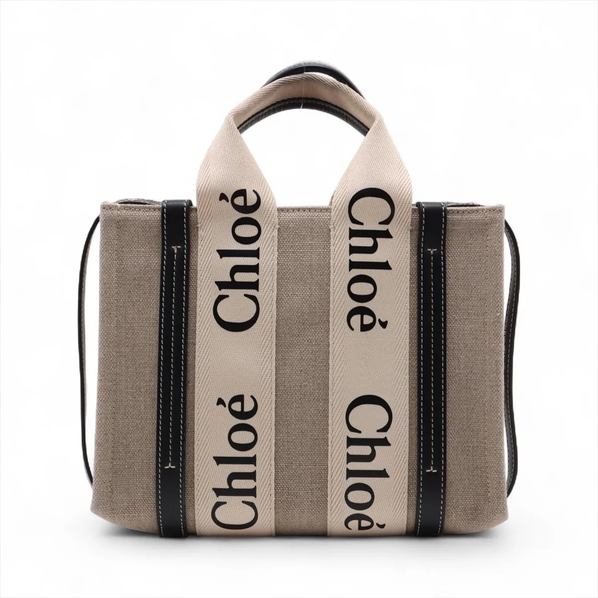 1円■極美品■クロエ■ウッディ スモール レザー 2WAY ハンドバッグ 斜め掛け ショルダー クロスボディ トート レディース EME CW61-10拍卖