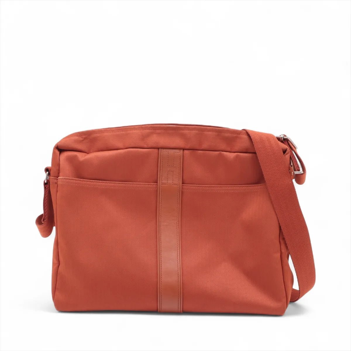 1円 美品 エルメス アカプルコバサス トワルシェブロン レザー ショルダーバッグ 斜め掛け メッセンジャー ビジネス A4 メンズ EEE CW64-10拍卖