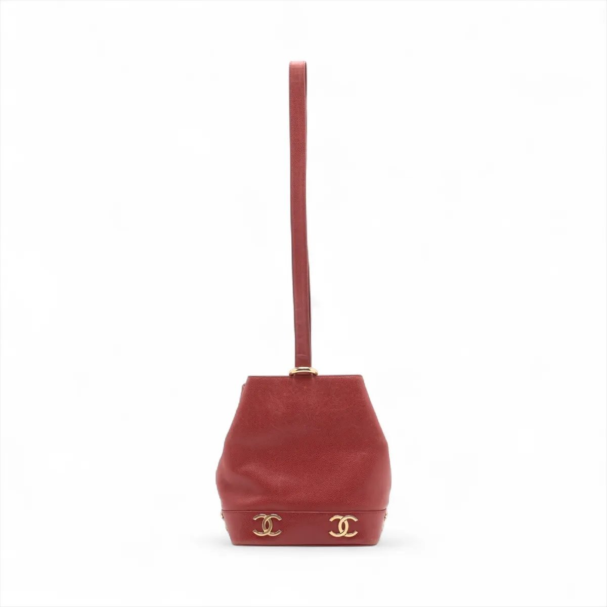 1円■美品■シャネル■トリプルココ キャビア スキン レザー 巾着 ポーチ ショルダーバッグ 肩掛け トート ハンド レディース EEE CT52-8拍卖