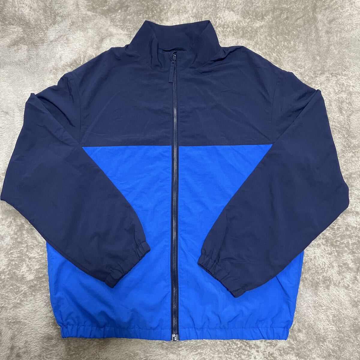 送料込 ジャンパー ユニクロ 160 キッズ ジュニア BOY ナイロンジャケット ウインドブレーカー アウター ブルー拍卖
