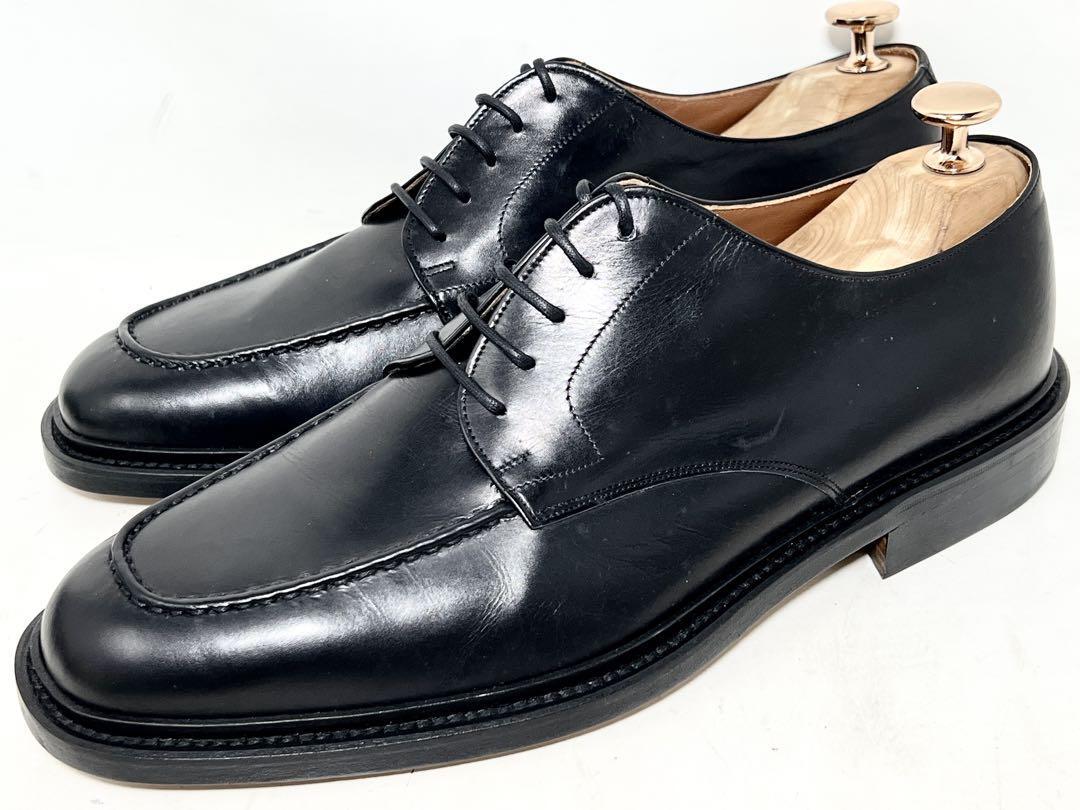 即決★美品展示品 イタリア製 LOBB′S★7.5=約26cm レザーUチップシューズ ロブス 黒 ブラック ドレス ビジネス クラシック ほぼ未使用拍卖