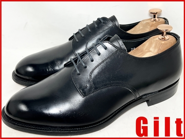 即決★良品 日本製 SCOTCH GRAIN★25cmEEEE レザープレーントゥシューズ スコッチグレイン 黒 ブラック ドレス ダービー クラシック 本革拍卖