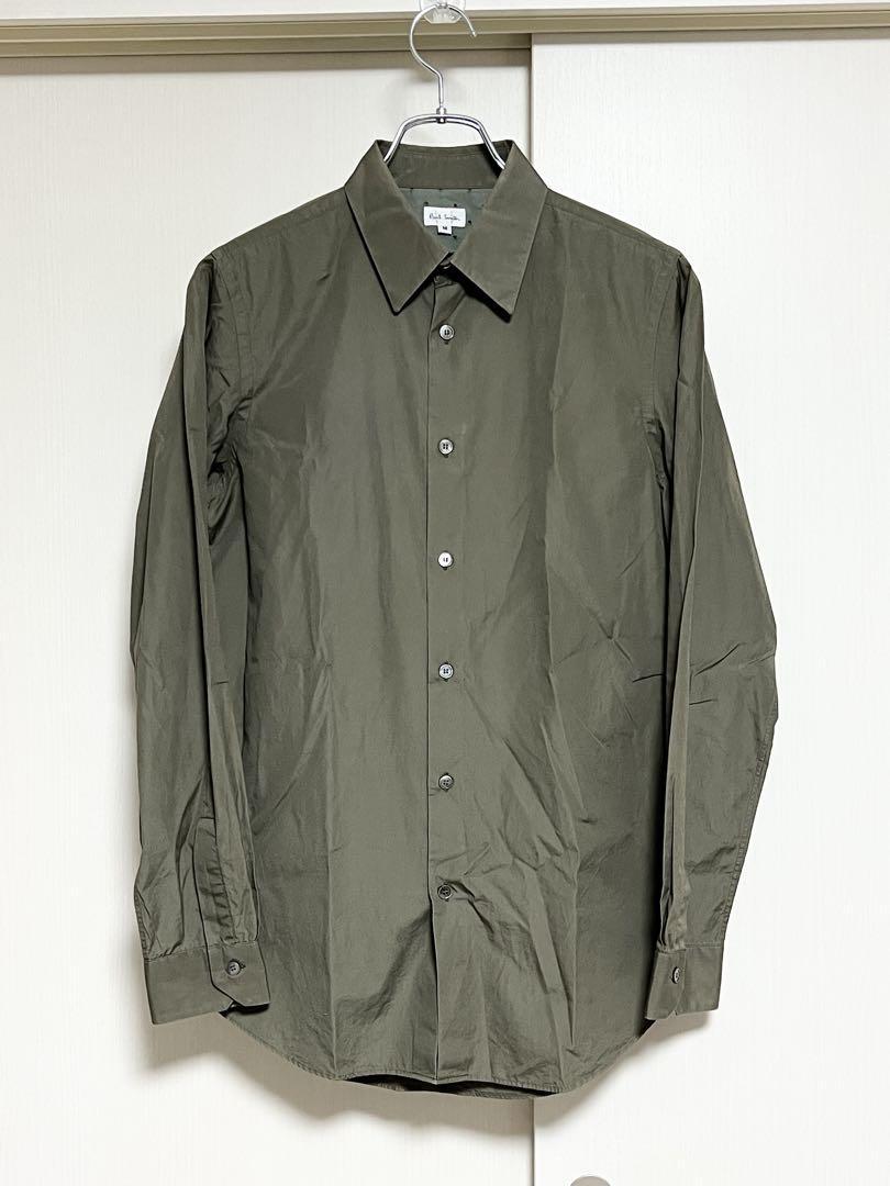 即決★良品 日本製 Paul Smith★M コットンドレスシャツ ポールスミス カーキ モード拍卖