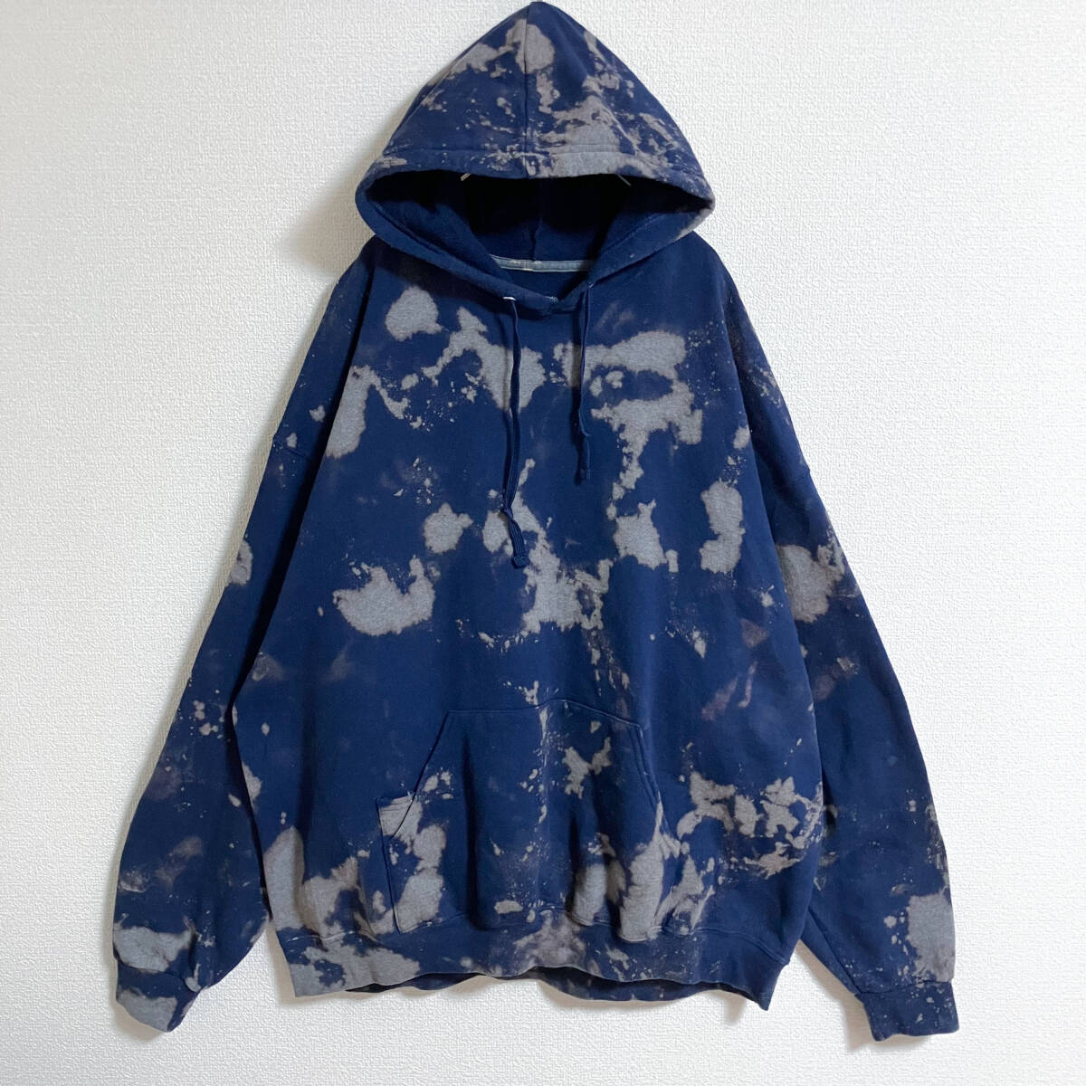 FRUIT OF THE LOOM タイダイ柄プルオーバーパーカー2XL 紺色拍卖