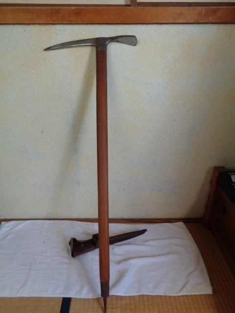 ピッケル-木製ピッケル/SAPPORO BERGHEIL K.I.W/革カバー付/拍卖