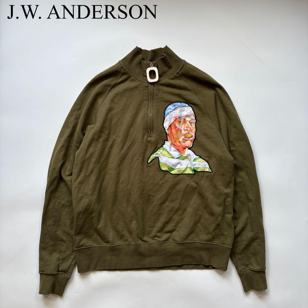 J.W. ANDERSON ジェイダブリューアンダーソン ハーフジップ Pol Anglada スウェット トレーナー プリント拍卖