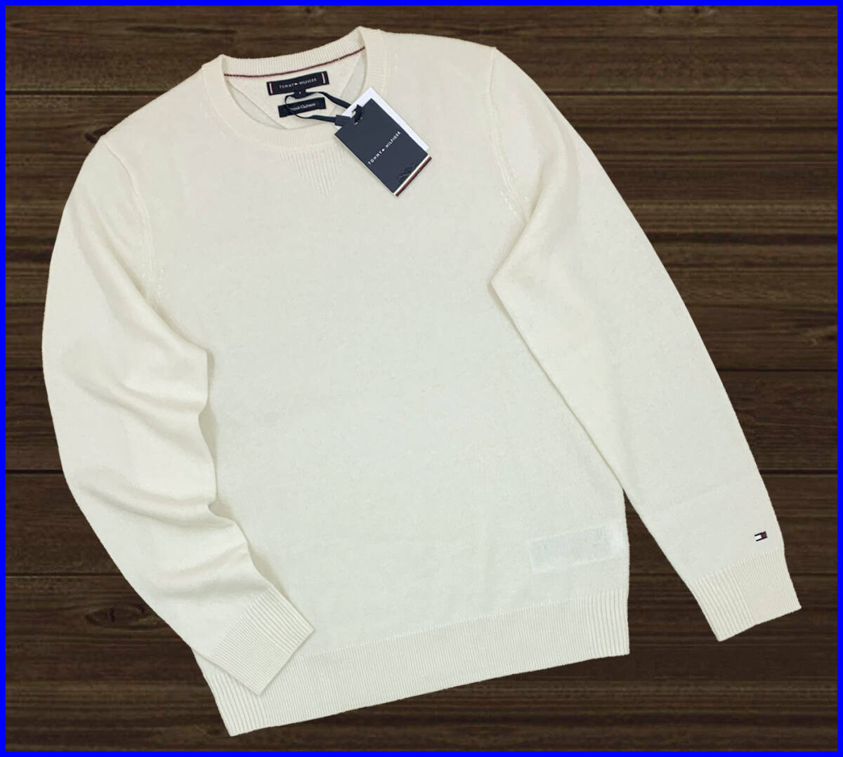 【国内正規品】67%OFF◆トミーヒルフィガーTommyHilfiger◆DcRecycledCashmereCneckカシミヤ100%クルーネックニット◆白定価:55,000円拍卖