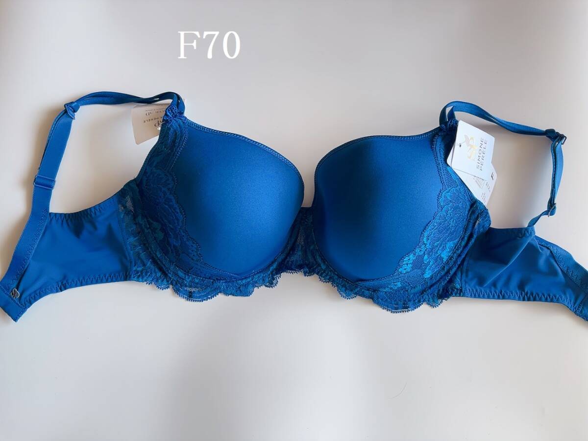 F70☆Simone Perele シモーヌ ペレール Amour ブルー 3Dカップブラ拍卖
