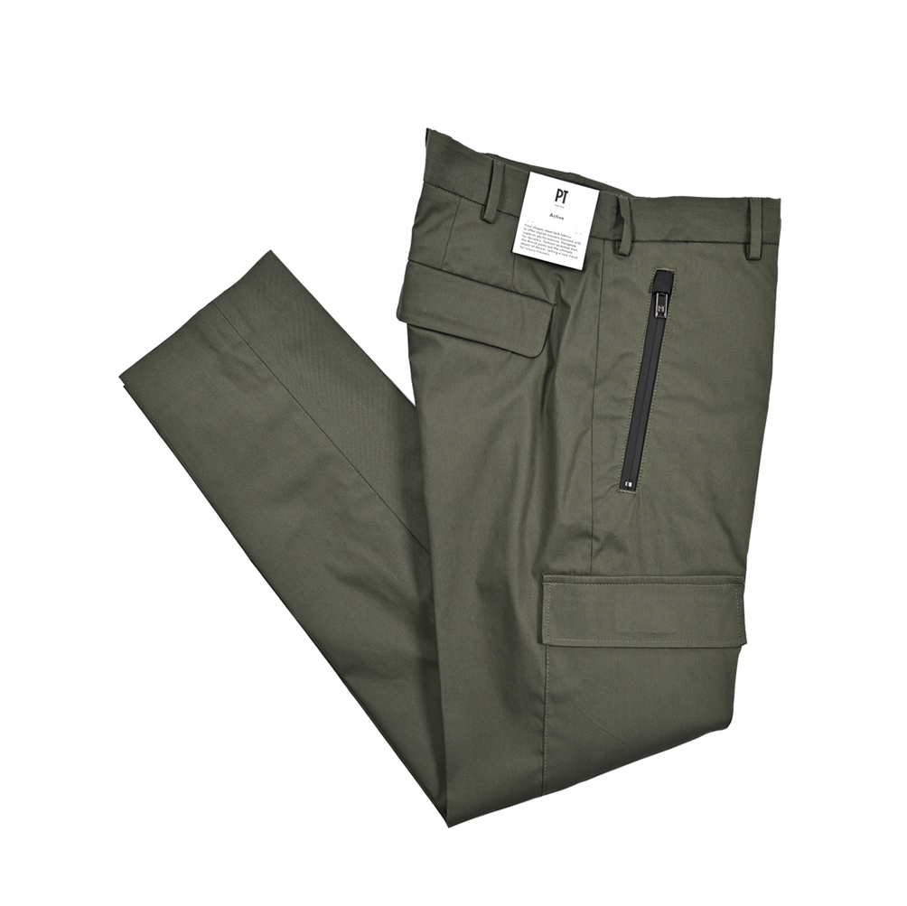 新入荷 新品 ピーティートリノ PT TORINO ACTIVE アクティブ LAMDA ラムダ スラックス カーゴパンツ ストレッチ カーキグリーン 423140-52拍卖