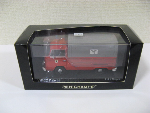 【未使用】ミニチャンプス 1/43 フォルクス・ワーゲン(VW)T2 平台 ドルトムント消防署(Volks Wagen T2 Pritsche Feuerwehr Dortmund)拍卖