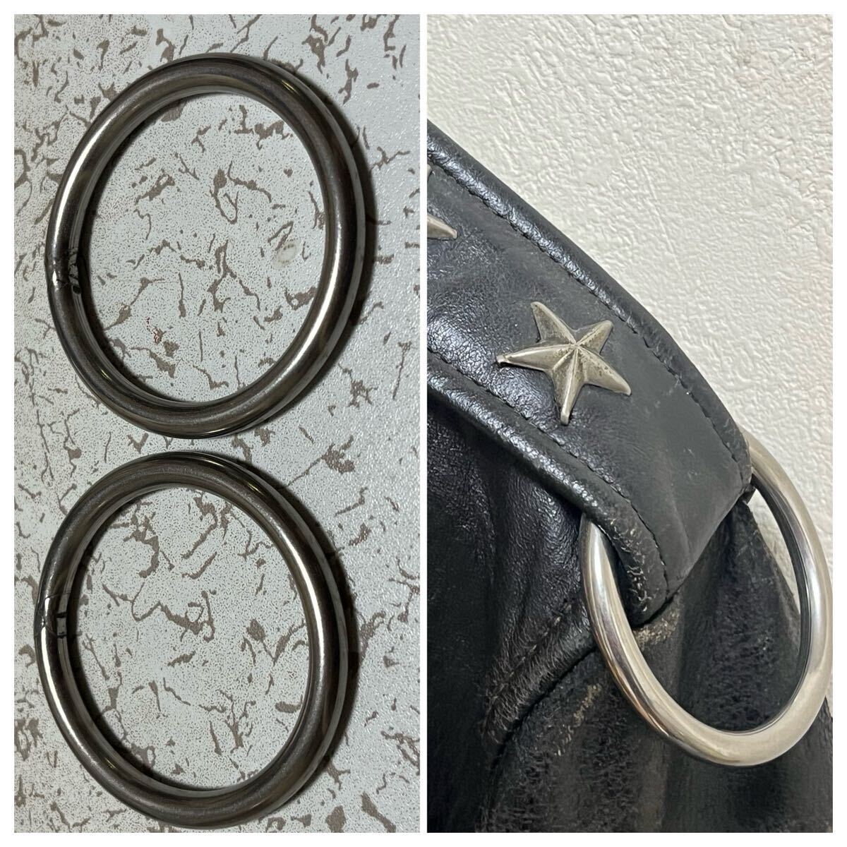 ライダースジャケット Oリング 2個セット エポレット シドベルト パンク ハードコア バイカー ロンジャン 50s シドヴィシャス Schott 666拍卖