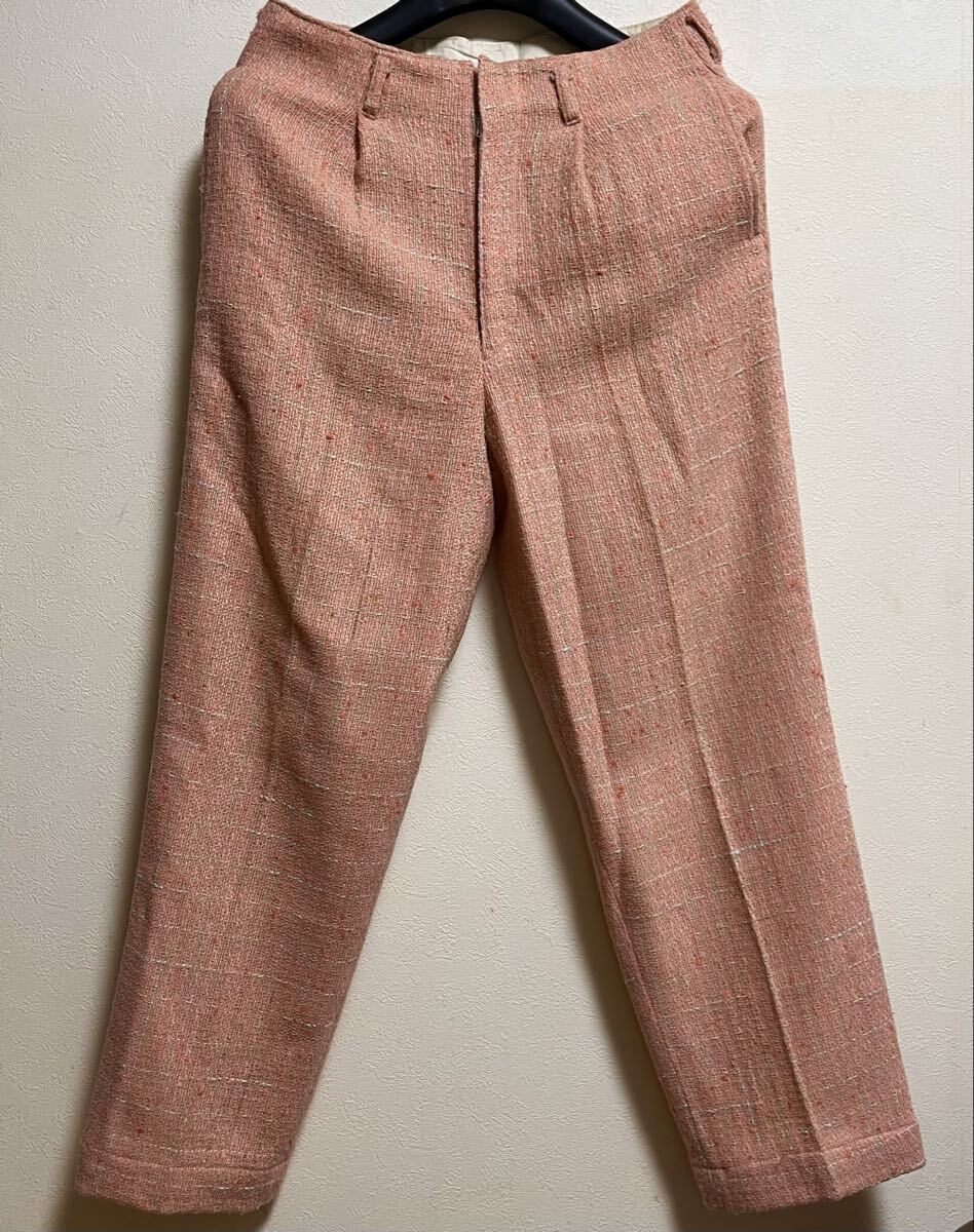 当時物 ピンクドラゴン スラックス M ピンク ネップ カスリ 50s ロカビリー パンツ ヴィンテージ クリームソーダ Dry Bones ペパーミント拍卖