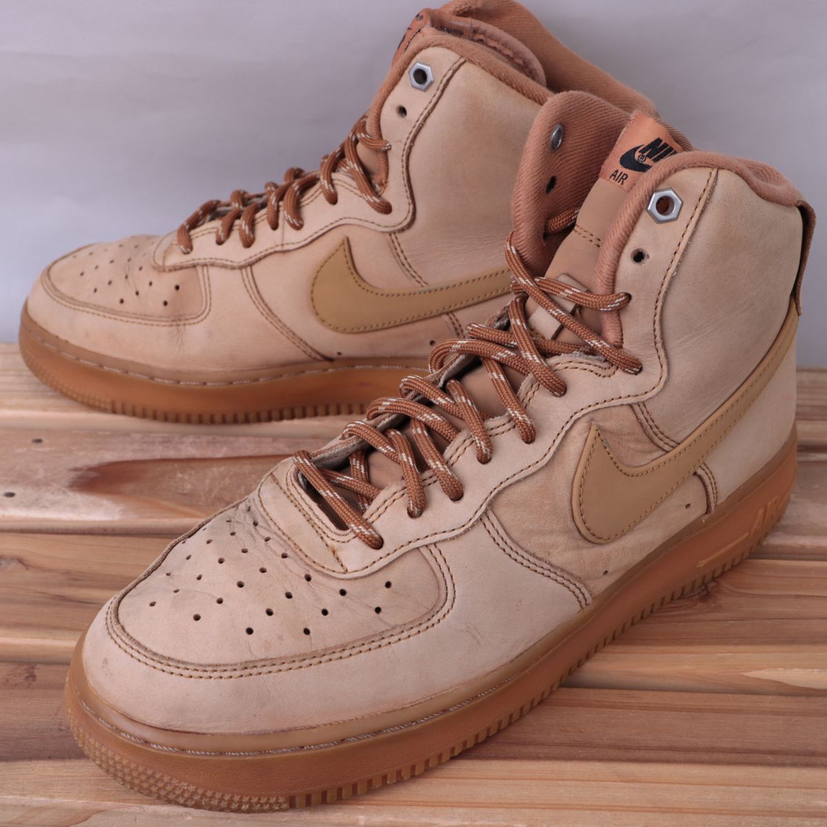 z2441 ナイキ エアフォース1 ハイ US9 27.0cm/キャメル ライトブラウン NIKE AIRFORCE1 HI メンズ スニーカー 中古拍卖