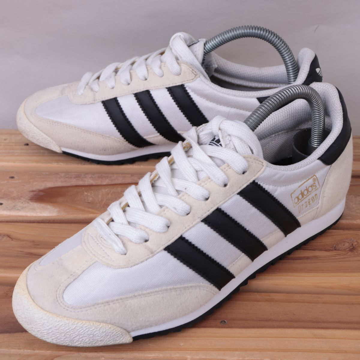z2445 アディダス ドラゴン US7 25.0cm/白 ホワイト ライトベージュ 黒 adidas Dragon メンズ ユニセックス スニーカー 中古拍卖