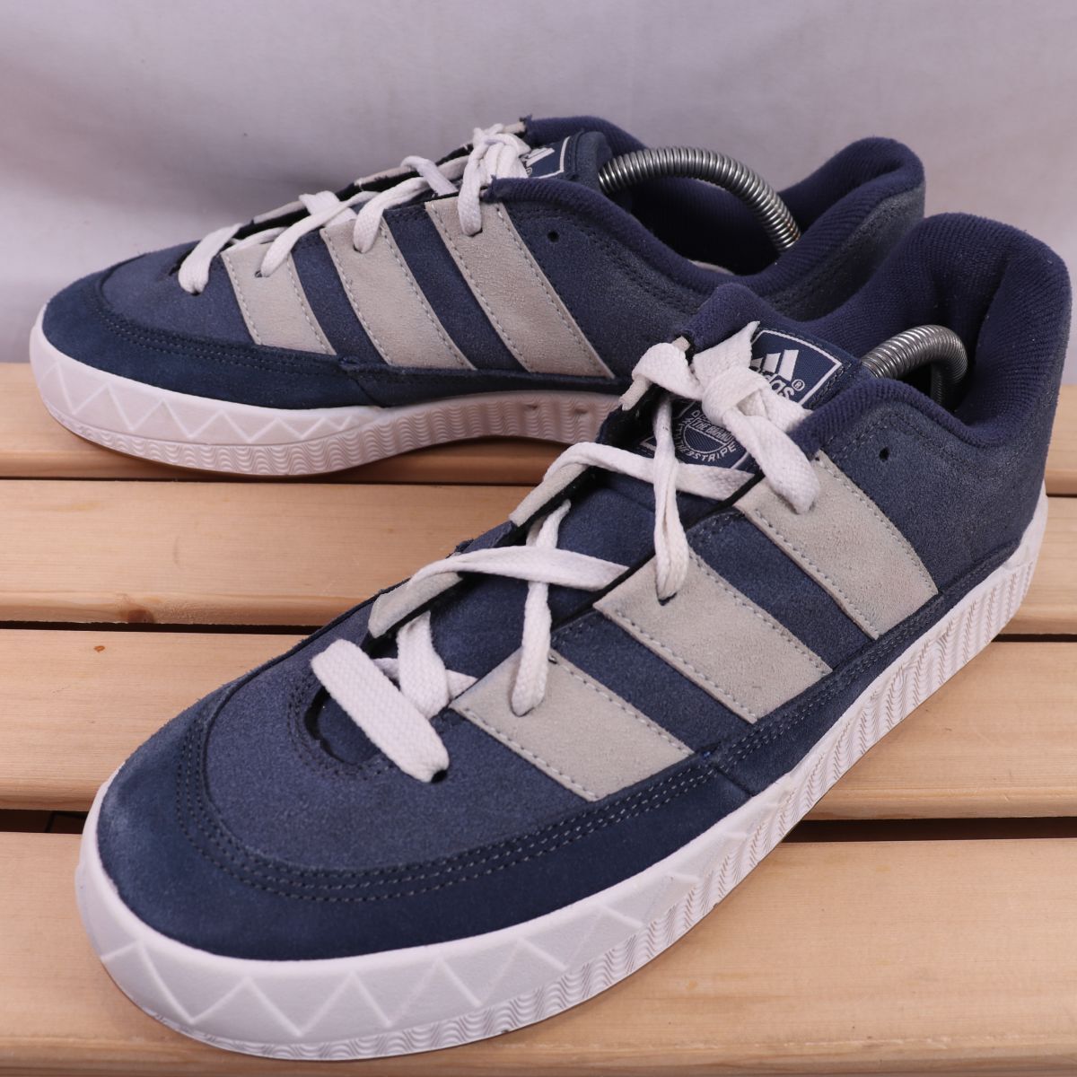 z2525 アディダス アディマティック US9 1/2 27.5cm/紺系 ネイビー ベージュ adidas Originals Adimatic メンズ スニーカー 中古拍卖