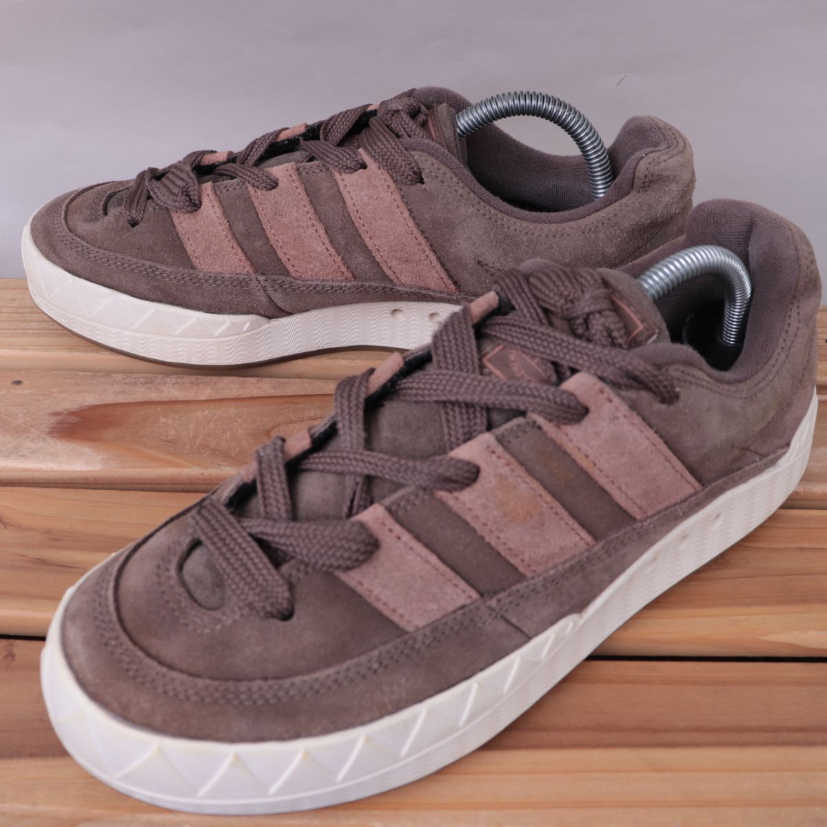 z2489 アディダス アディマティック US8 1/2 26.5cm/ダークブラウン こげ茶 ブラウン adidas ADIMATIC メンズ スニーカー 中古拍卖