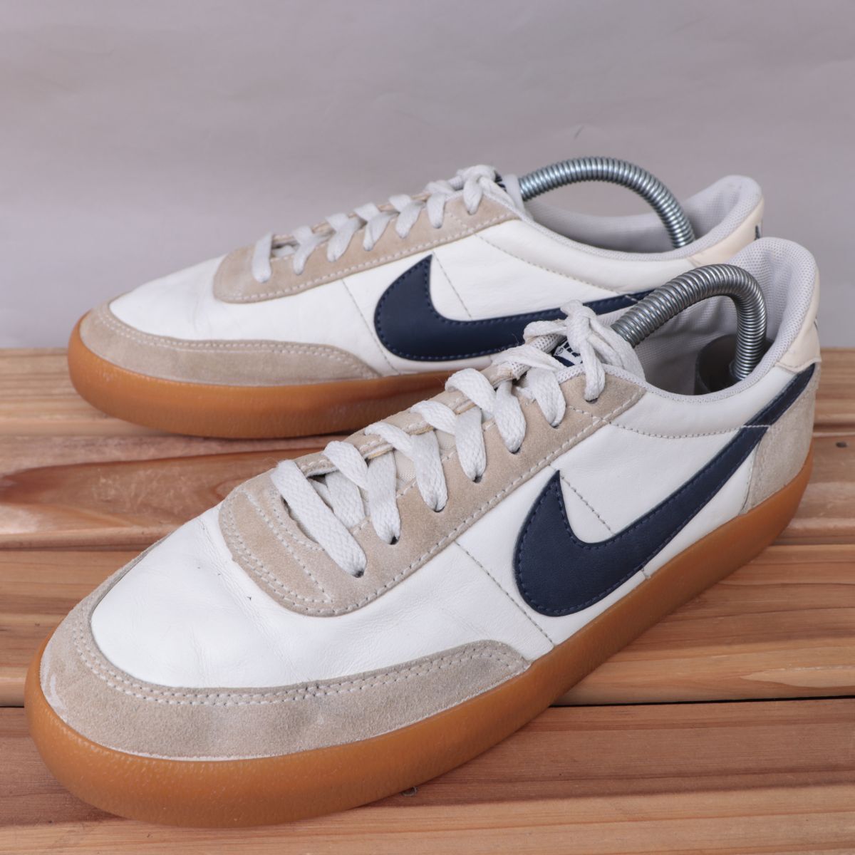 z2529 ナイキ キルショット 2 US8 26.0cm/白 ホワイト 紺 ネイビー グレー NIKE KILLSHOT 2 メンズ スニーカー 中古拍卖