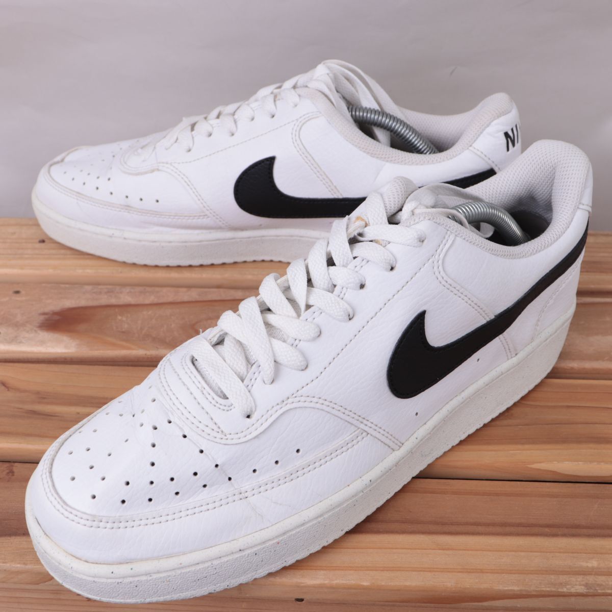 z2630 ナイキ コートビジョン ロー US10 28.0cm/白 ホワイト 黒 ブラック NIKE COURT VISION LO メンズ スニーカー 中古拍卖