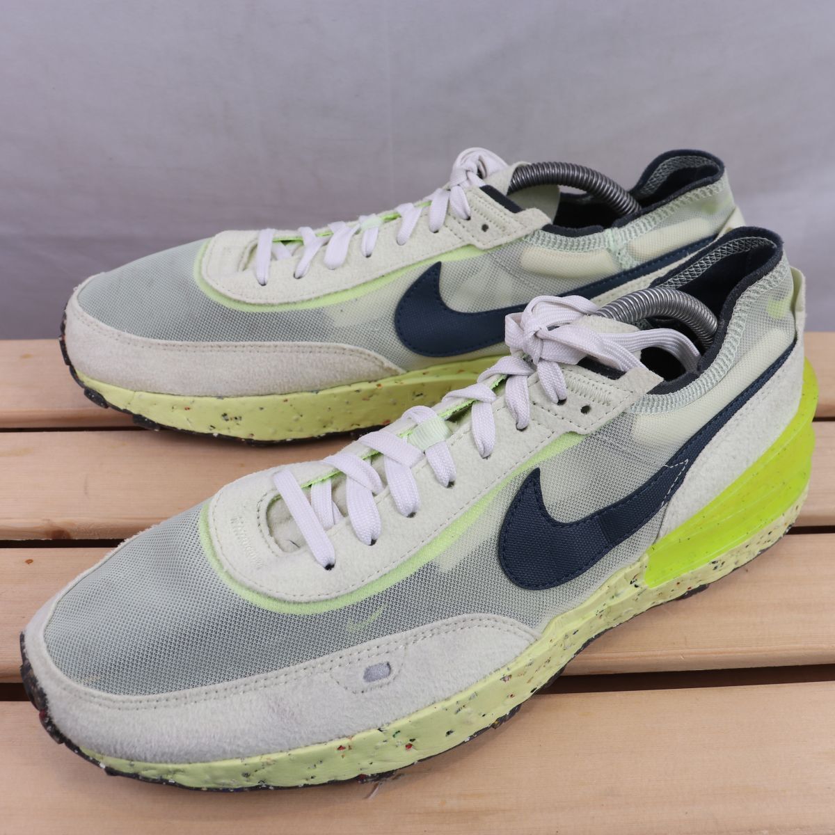 z2642 ナイキ ワッフルワン クレーター US10.5 28.5cm/黄 ネオンイエロー 紺 ネイビー 白 NIKE WAFFLE ONE CRATER メンズ スニーカー 中古拍卖