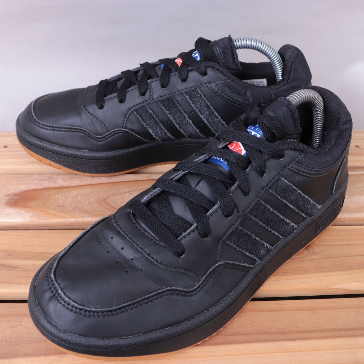 z2718 アディダス フープス US7 25.0cm/黒 ブラック adidas HOOPS メンズ ユニセックス スニーカー 中古拍卖