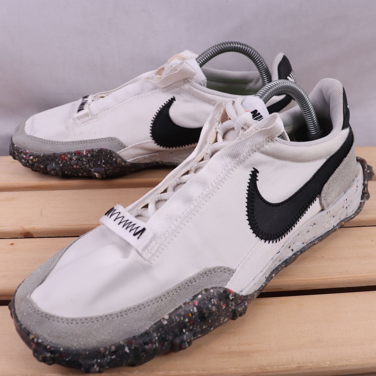 z2748 ナイキ ワッフル レーサー クレーター US10 27.0cm/白 ホワイト 黒 グレー 柄 NIKE WAFFLE RACER CRATER レディース スニーカー 中古拍卖