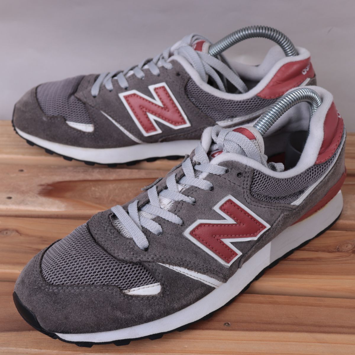 z2845【446】ニューバランス US7 25.0cm/灰 グレー ブラウン系 newbalance メンズ ユニセックス スニーカー 中古拍卖