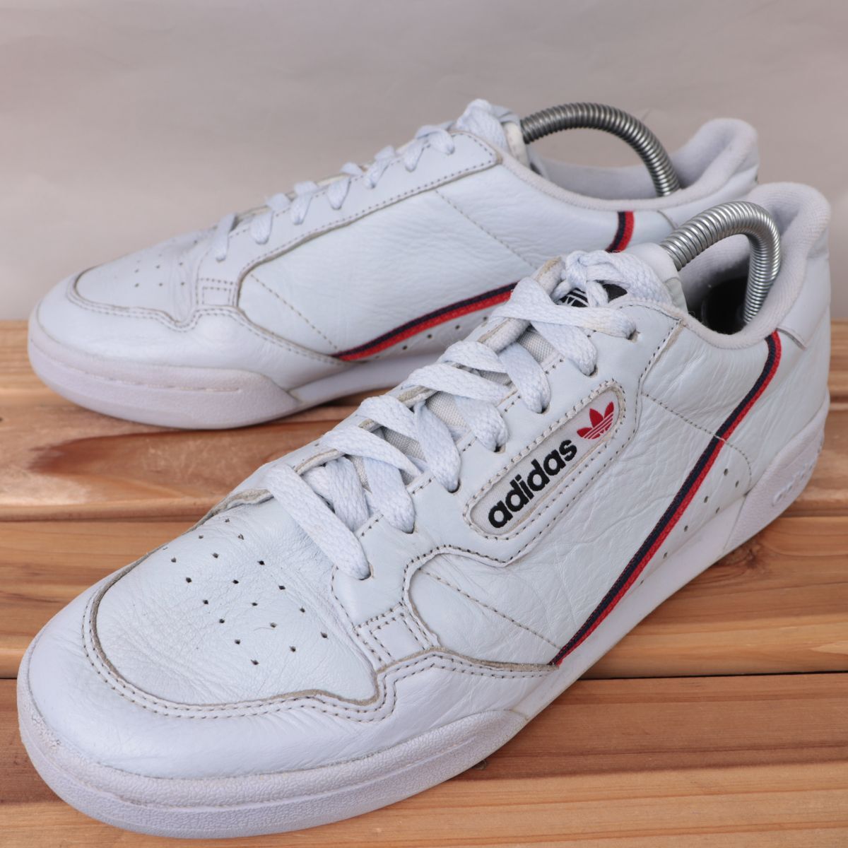 z2856 アディダス コンチネンタル 80 US8 1/2 26.5cm/水色 ライトブルー 赤 紺 adidas CONTINENTAL 80 メンズ スニーカー 中古拍卖