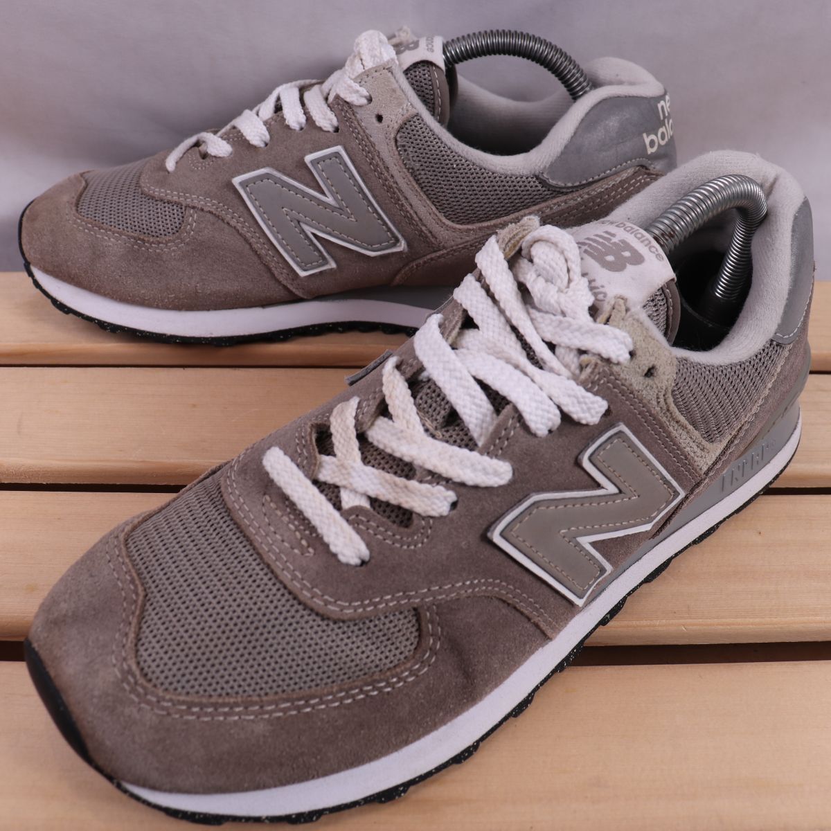 z2948【574】ニューバランス US8 26.0cm/グレー グレージュ newbalance メンズ スニーカー 中古拍卖