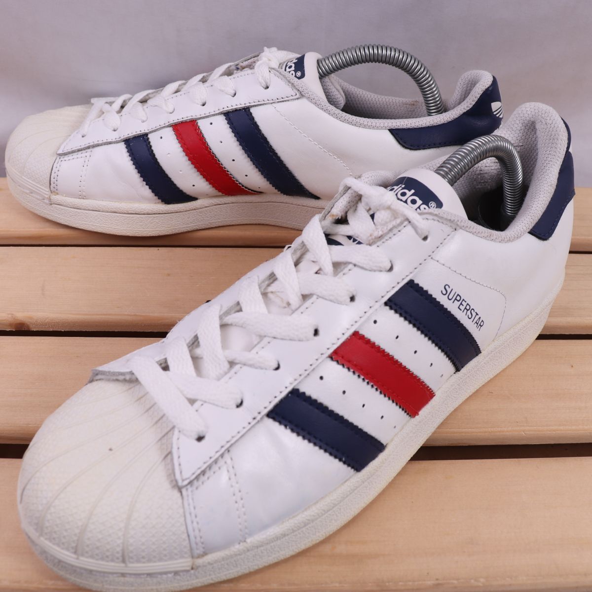 z2951 アディダス スーパースター FD US8 1/2 26.5cm/白 ホワイト 紺 赤 adidas SUPERSTAR FD メンズ スニーカー 中古拍卖