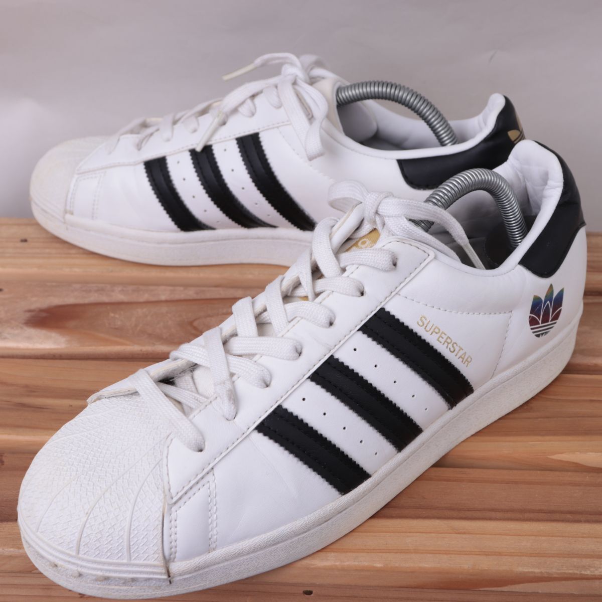 z2981 アディダス スーパースター US10 27.0cm/白 ホワイト 黒 ブラック adidas SUPERSTAR レディース スニーカー 中古拍卖