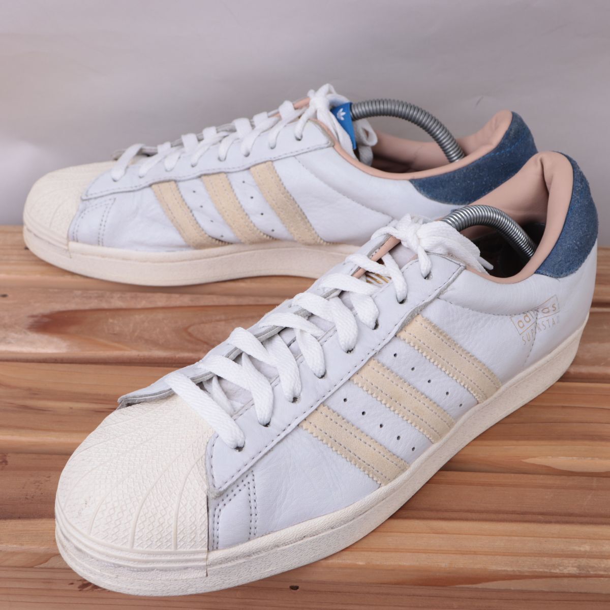z2999 アディダス スーパースター US10 28.0cm/ホワイトクリームブルー 紺 白系 adidas SUPERSTAR メンズ スニーカー 中古拍卖