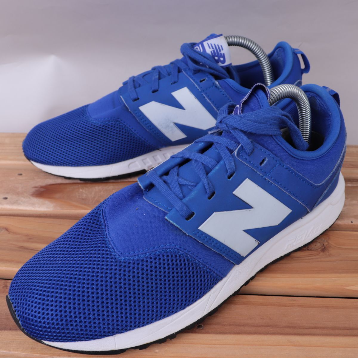 z3109【247】ニューバランス 25.0cm/青 ブルー 白 ホワイト newbalance メンズ スニーカー 中古拍卖