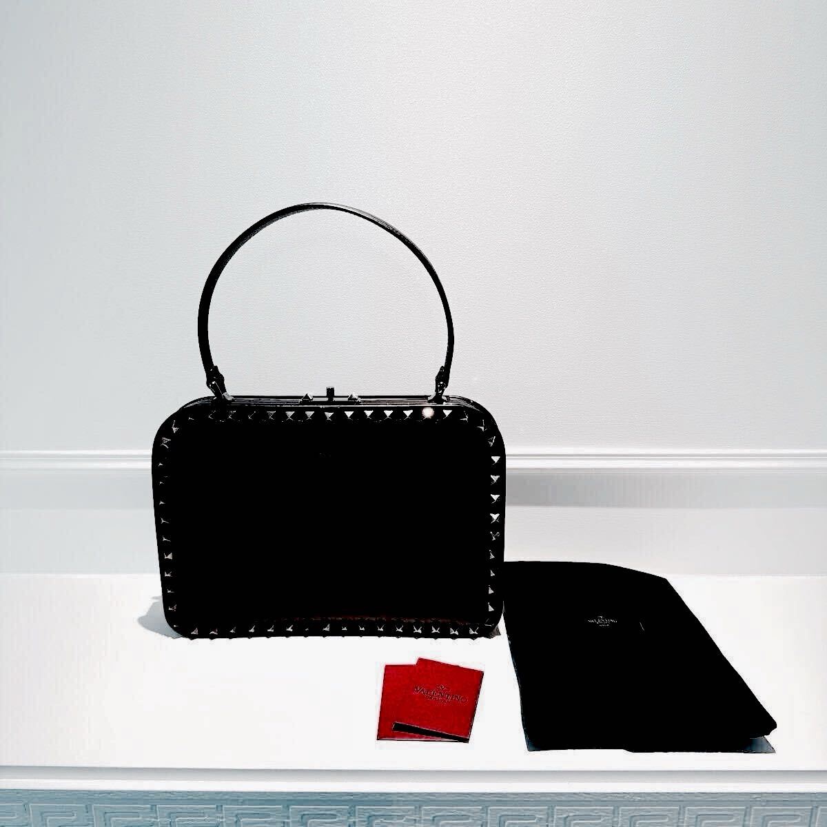 VALENTINO ROCKSTUD NOIR ヴァレンティノ ロックスタッズノワール レア トップハンドルバッグ拍卖