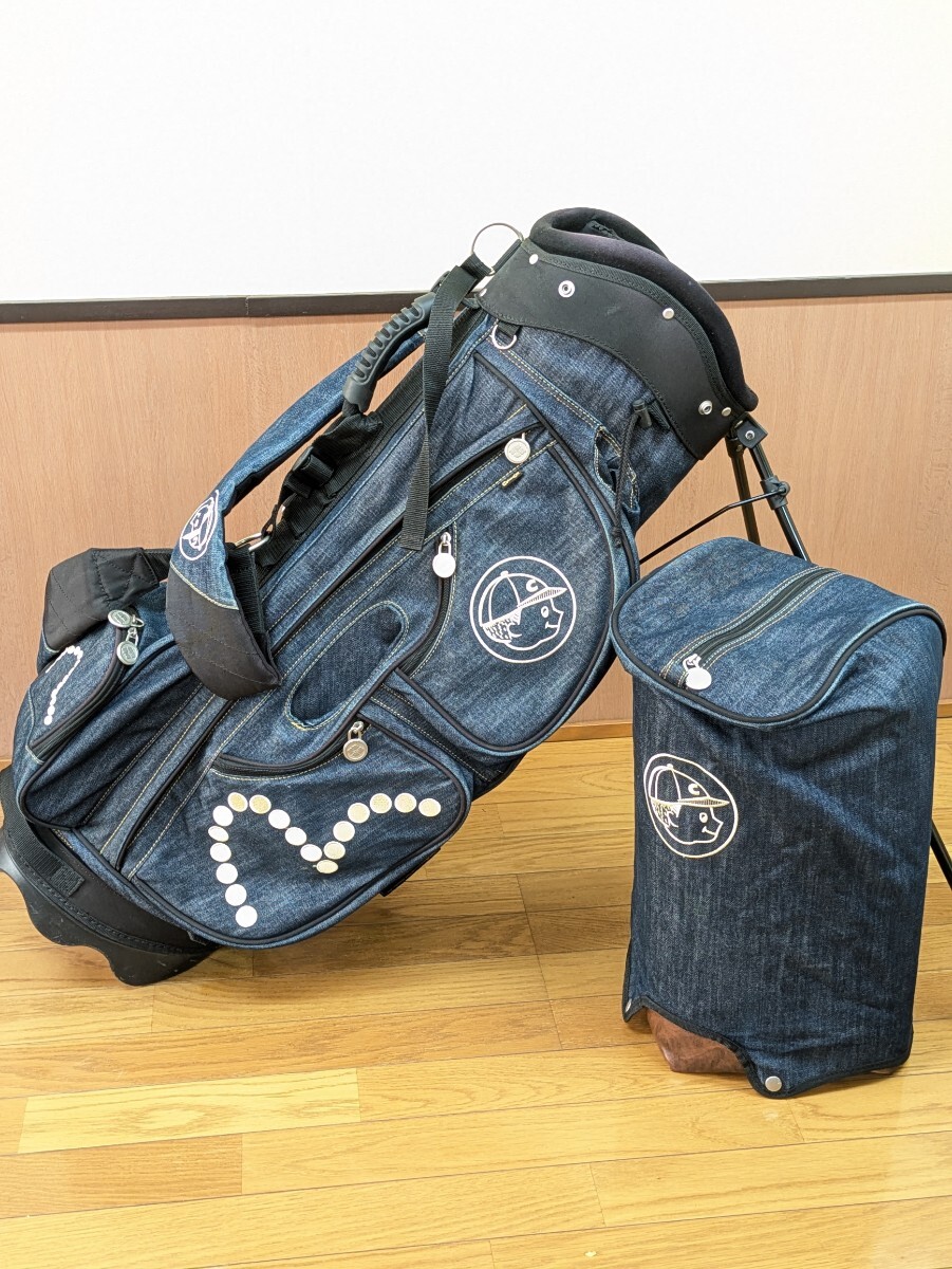 ★稀少・レア★ エヴィス EVISU スタンド式 キャディバッグ デニム エビス拍卖