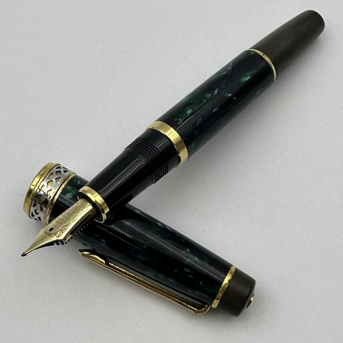 ☆希少 レア SAILOR セーラー 万年筆 ナガサワオリジナル 120周年記念 マーブルグリーン 長刀研ぎ !拍卖