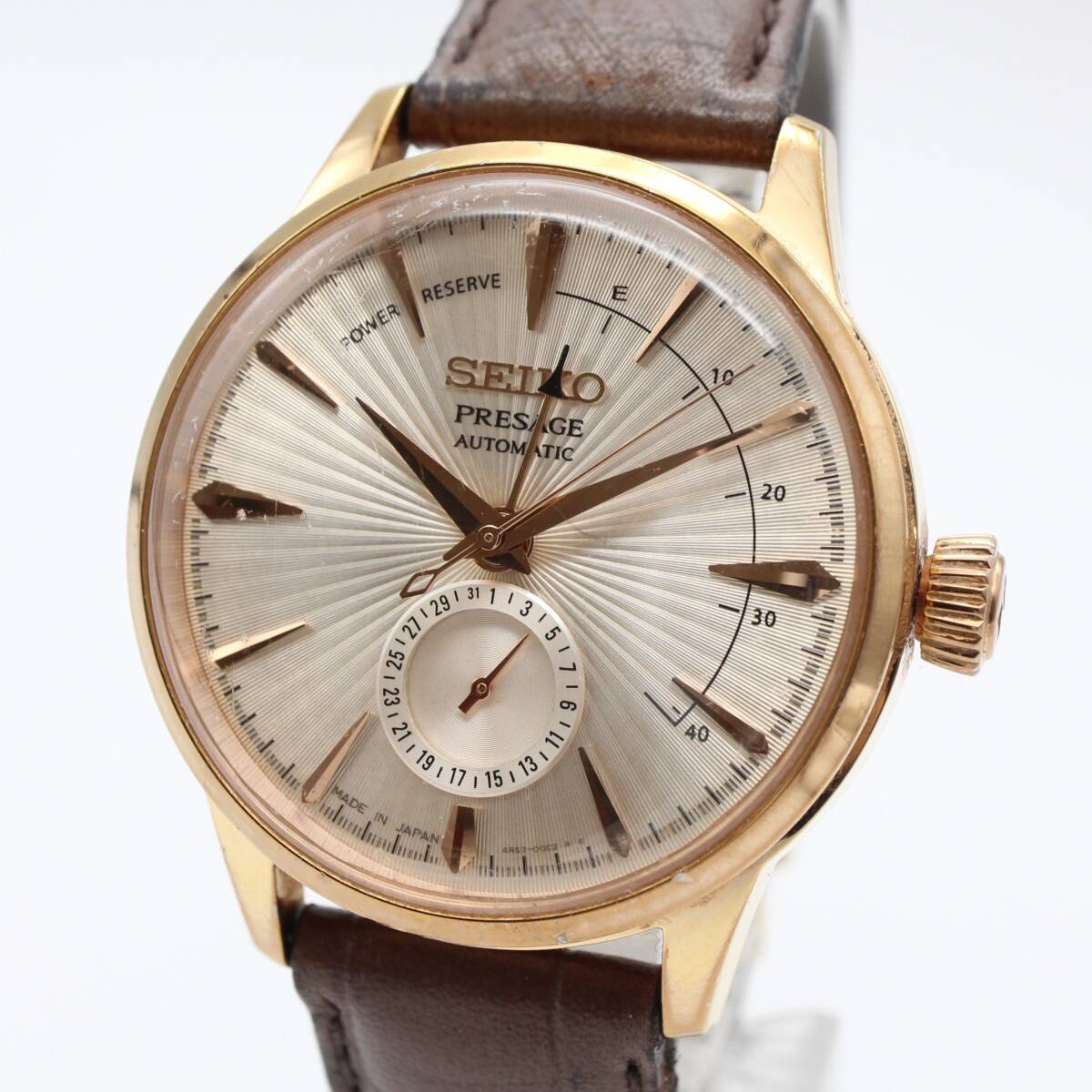 【SEIKO セイコー】 PRESAGE プレサージュ 4R57-00E0 自動巻き/AT メンズ 腕時計 裏蓋スケルトン ラウンド 稼働拍卖