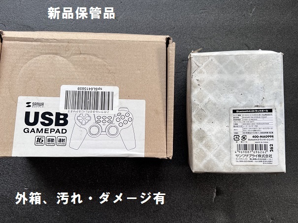 新品(一応ジャンク パッケ-ジダメ-ジ有) サンワダイレクト USBゲームパッド 400-JYP62UBK マウス400-MA099R拍卖
