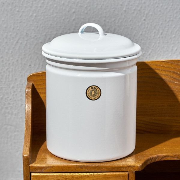 ホーローキャニスター IZ88929S★ ホワイト 琺瑯 白 WHITE 入れ物 小物入れ インテリア雑貨 キッチン雑貨 シンプル クラシック #88929拍卖