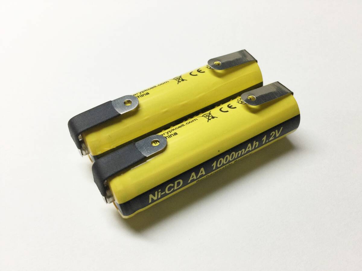 タブ付き 単3形 ニッカド電池 Ni-CD AA 1000mAh 1.2V PKCELL 2本組拍卖