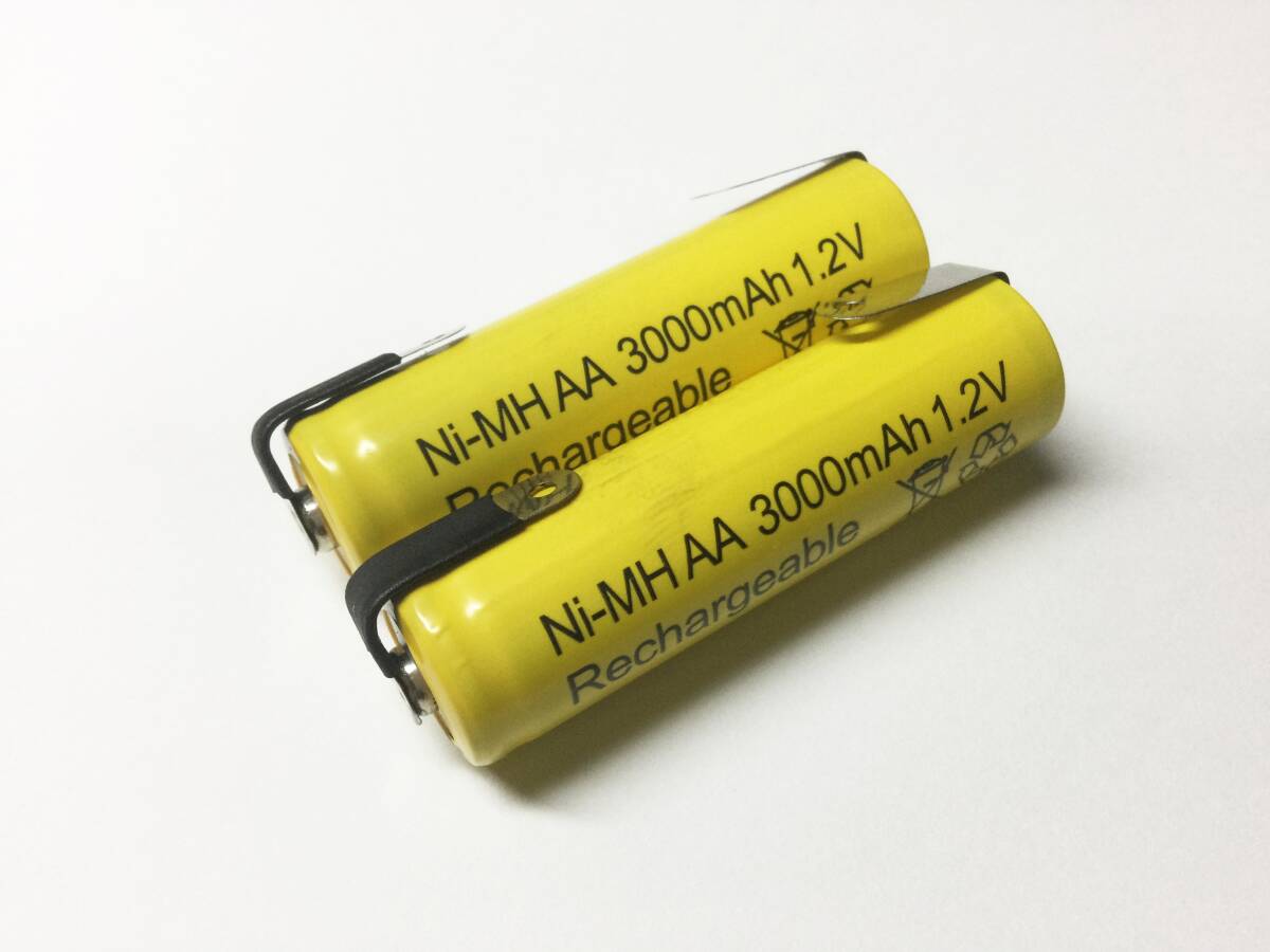 タブ付き 単3形 ニッケル水素電池 Ni-MH 3000mAh 1.2V 2本組拍卖