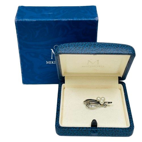 ●【MIKIMOTO/ミキモト】シルバー パール付き ブローチ SV 総重量約3.6g 箱付き★29391拍卖