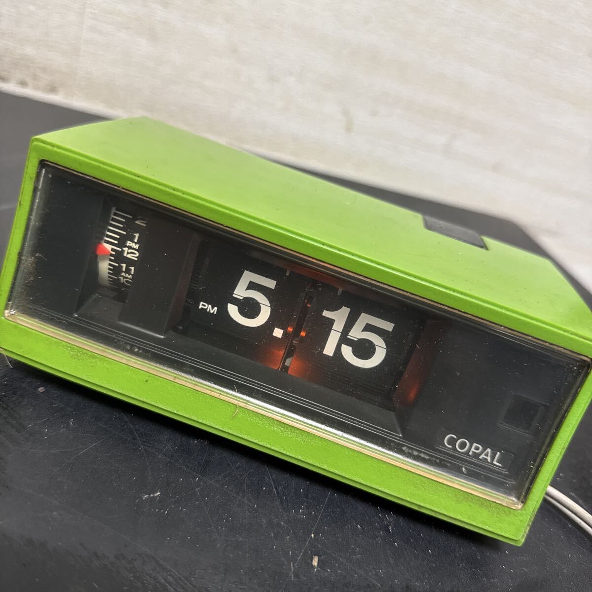 t10-175 COPAL コパル  パタパタ時計  目覚まし時計  置時計 当時物 レトロ  グリーン RP-200 通電可 保管品拍卖