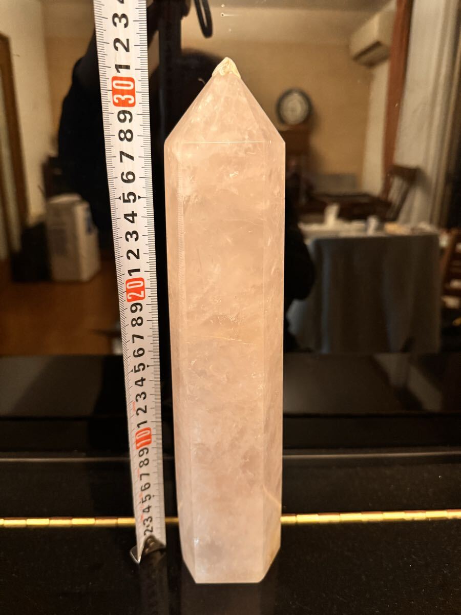 ローズクォーツ 特大ポイント 六角柱  天然石拍卖