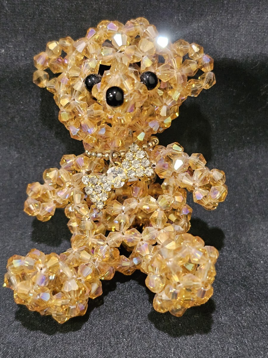 クリスタルビーズ テディベア ビーズ人形 スワロフスキー くま拍卖