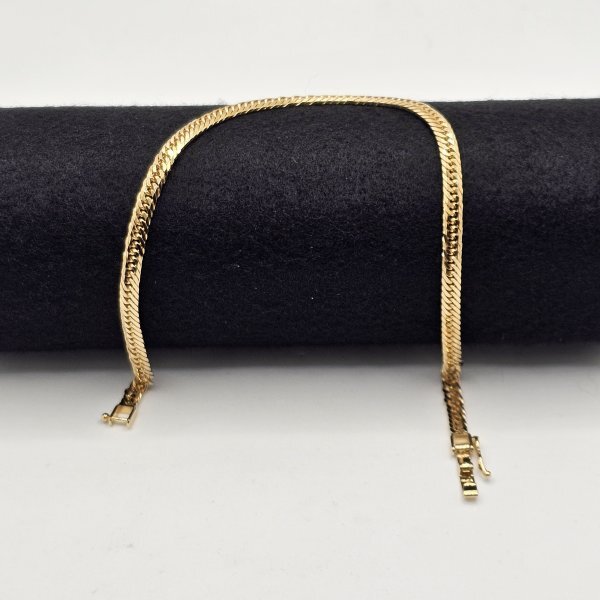 【美品】18金 喜平アンクレット 八面トリプル (造幣局検定マーク刻印入)拍卖