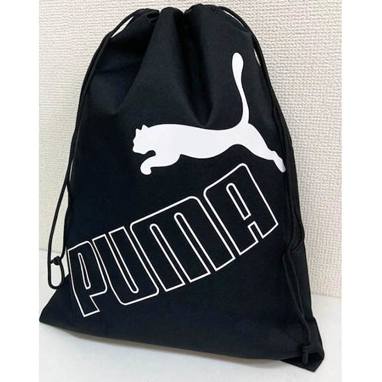 即決新品 プーマ 巾着 シューズケース ブラック 用途色々 45cm×33cm puma 0116 送料無料拍卖