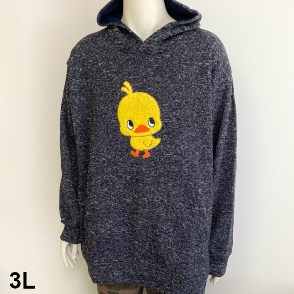 即決新品 メンズ 大寸 ヒヨコ チキンラーメン パーカー 裏起毛 3L サンプル品 送料無料 拍卖