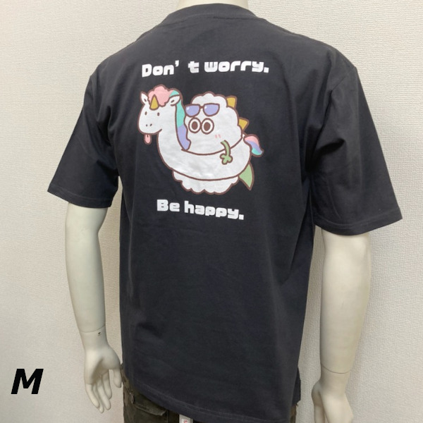 即決新品 もくもくザウルス 半袖Tシャツ M チャコール バッグプリント 綿100% ゆったりサイズ 送料無料拍卖