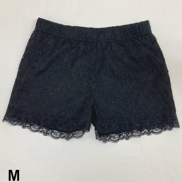 即決新品 レディース ペチパンツ 1分 M ブラック レース 花柄 送料無料拍卖
